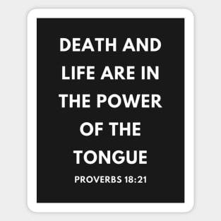 Proverbs 18-21 Life Death Power of the Tongue Sticker